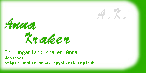 anna kraker business card